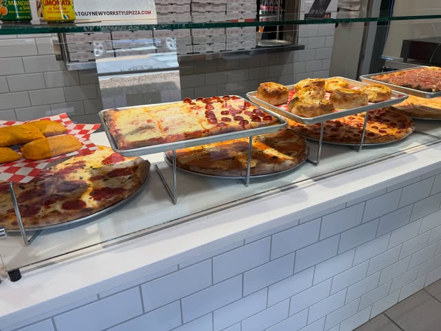 Pizza counter at Fat Guy
